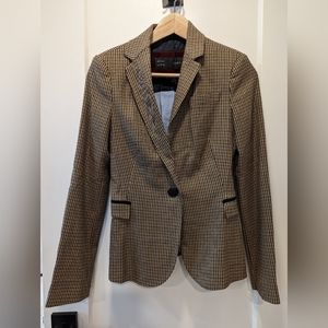 Zara Houndstooth Brown Blazer Size XS